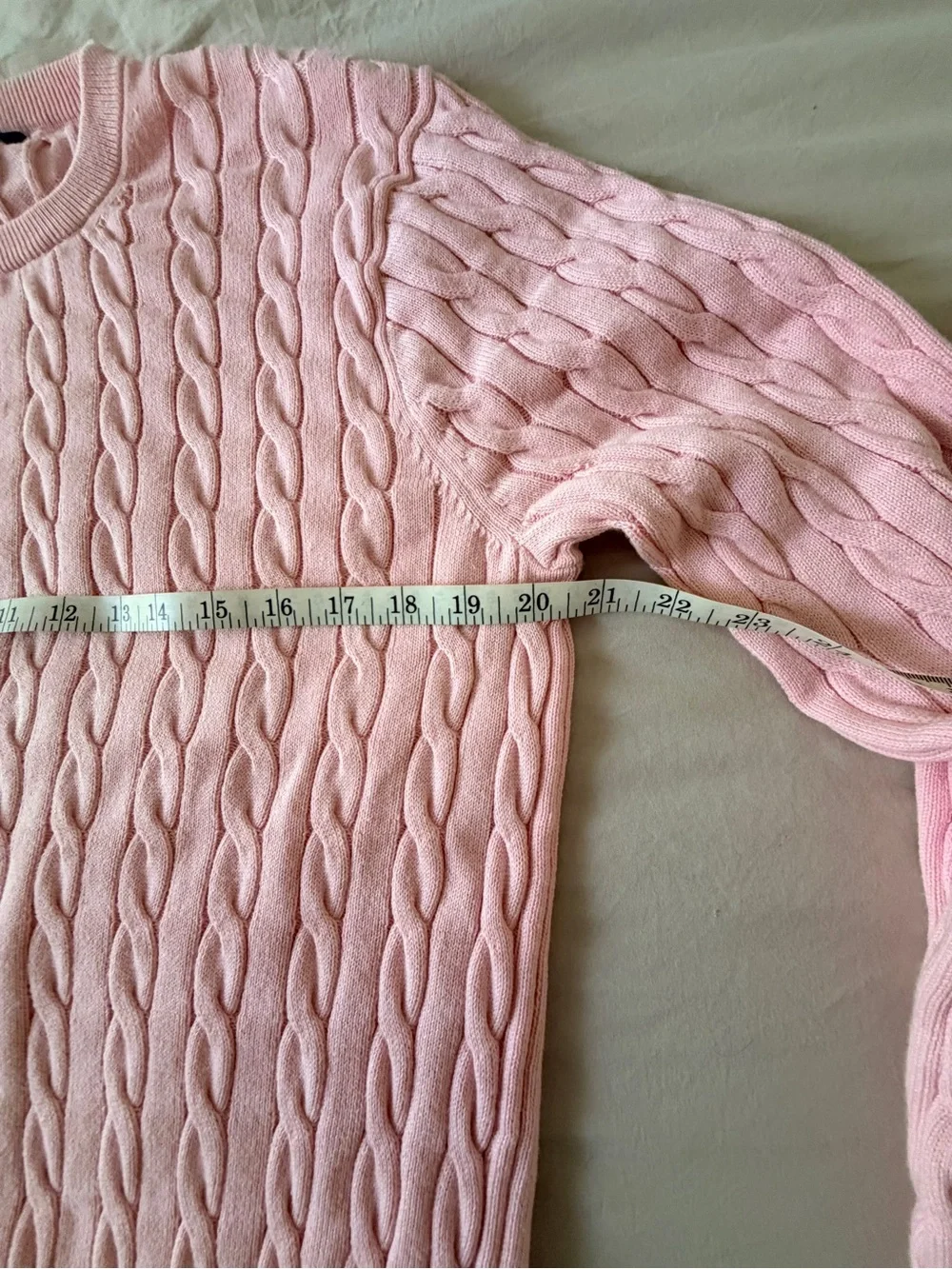 J. Crew Pink Cable-Knit Crewneck Sweater (Men’s sizing) LIKE NEW